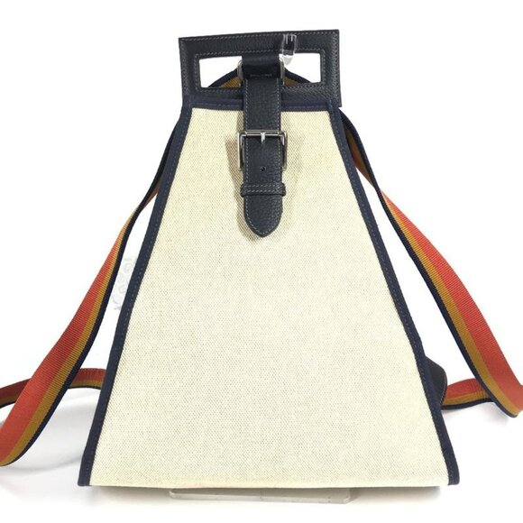 Hermes Backpack Backpack Toile Ashe Beige main image 8